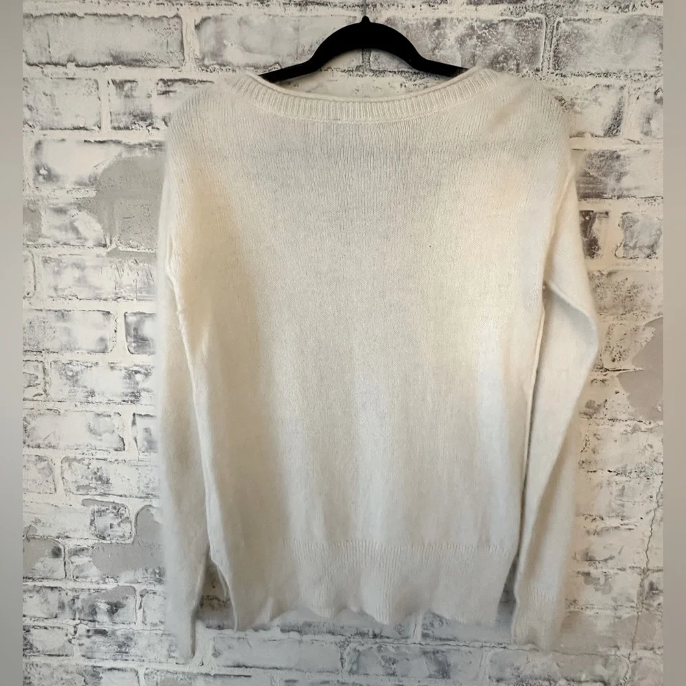 Super Soft Winter White Ivory Off-the-Shoulder Sweater - Picture 2 of 7